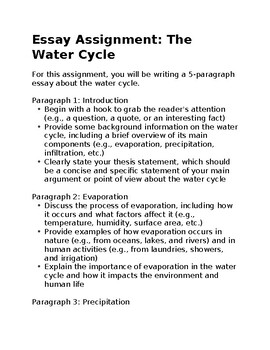 water cycle long essay