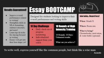 Preview of Essay Bootcamp Slides