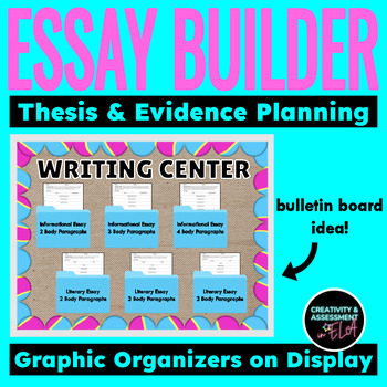 Preview of Essay Builder Thesis & Evidence Planning Graphic Organizers for Print & Display