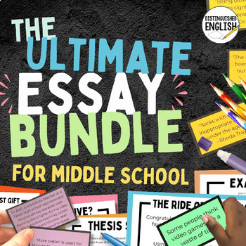 Preview of Essay Bundle for Middle School | Prompts | Rubrics | Worksheets | Activities