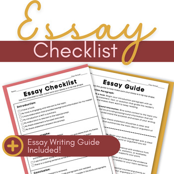 Preview of Essay Checklist Explanatory/Informative Essay
