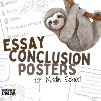 Preview of Essay Conclusion Posters for Middle School | SLOTH Acronym