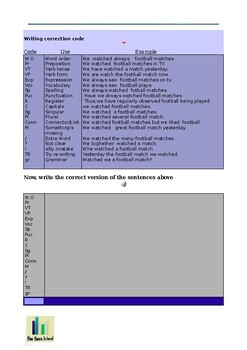 essay correction codes