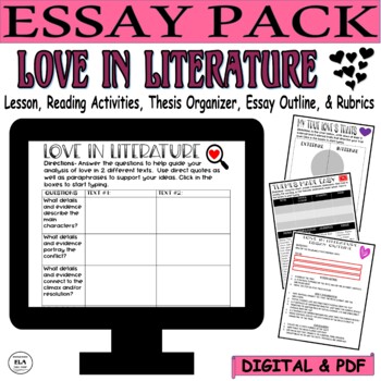 Preview of Literary Essay Google Classroom Essay Outline Thesis Statement Love in Lit