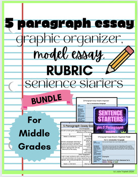 Essay Excellence Pack: Graphic Organizer, Model, Rubric, and Sentence ...