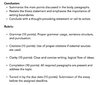 setting boundaries essay