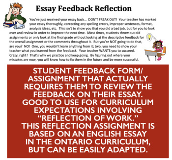 reflection on essay feedback