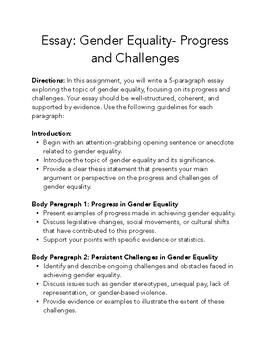 write an essay about the future gender equality