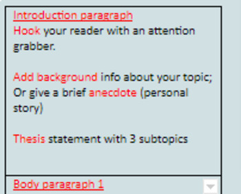 Preview of Essay Informative Structure Strips