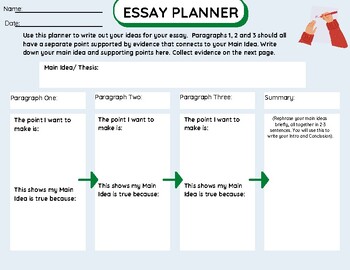 middle school essay organizer