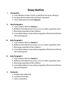 Essay Outline by All Things Secondary | TPT