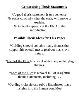 theme essay lord of the flies