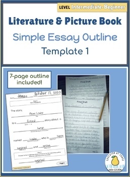 Preview of Essay Outline: Template 1 ~ Literature & Picture Book Elementary Writing~ Google