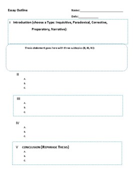 Preview of Essay Outline Template