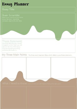 Preview of Essay Planner For High School Students