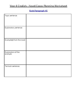 essay planning worksheet