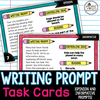 Preview of Essay Prompt Task Cards (FSA Style 5 paragraph opinion and informative)