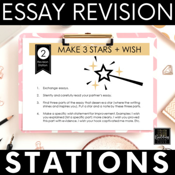 Preview of Essay Writing Revision Stations: Peer Editing Checklist, Essay Feedback Centers