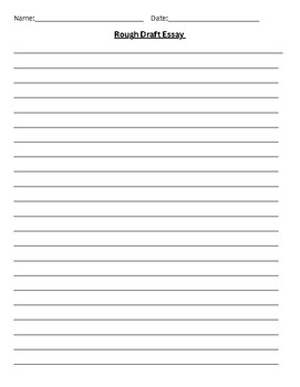 Preview of Essay Rough Draft Lined Paper
