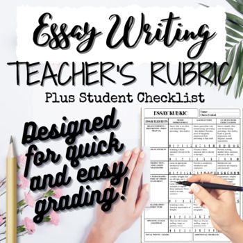 Preview of Essay Rubric: Easy-to-Grade Teacher's Rubric for Grading Essay Writing