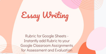 Preview of Essay Rubric for Google Sheets 