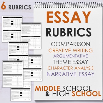 Preview of Essay Rubrics - Theme, Comparison, Narrative, and MORE! CCSS, Grades 7-12