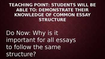 essay structure lesson