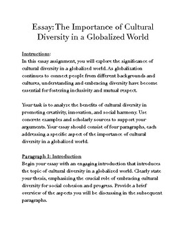 Preview of Essay: The Importance of Cultural Diversity in a Globalized World
