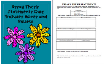 thesis statements quiz