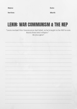 Preview of Essay | War Communism & NEP
