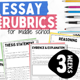 Essay Writing Worksheets with Rubrics and Samples for Midd