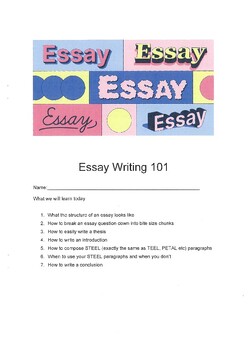 Preview of Essay Writing 101 using Across the Barricades Years 8-10