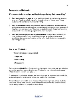 Complete Essay Writing Packet! by The ESL Girl | TpT
