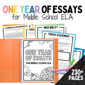 Preview of Essay Writing for Middle School | Full Year