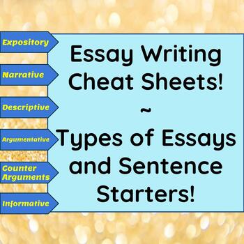 Preview of Essay Writing Cheat Sheets! | Mini-anchor Charts for Middle School Essay Writing
