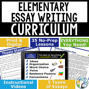 Preview of Essay Writing Full Year Elementary Curriculum Bundle - How to Write an Essay