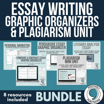 Preview of Essay Writing Graphic Organizers & Plagiarism BUNDLE