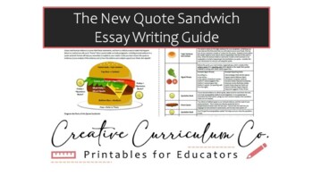 Preview of Essay Writing Guide | The New Quote Sandwich chart body paragraph tutorial