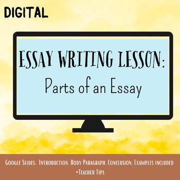 parts of an essay answer key