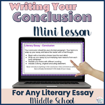 Preview of Essay Writing Lesson for Middle School - Conclusion Paragraph Mini Lesson