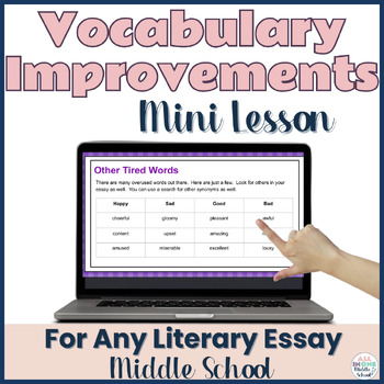 Preview of Essay Writing Lesson for Middle School - Vocabulary Mini Lesson