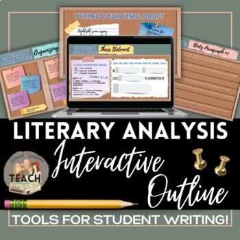 Preview of Essay Writing: Literary Analysis Interactive Graphic Outline {ANY TEXT} {7-12}