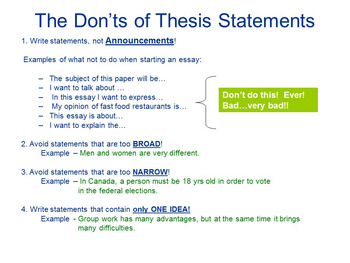 an example of a thesis statement is high school