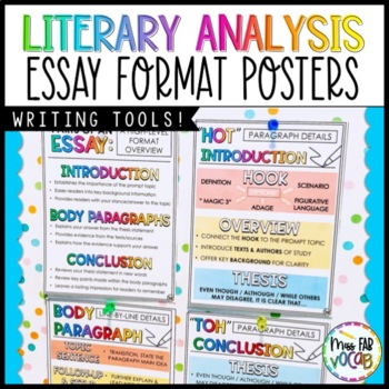 Preview of Literary Analysis Posters - Essay Format Anchor Charts