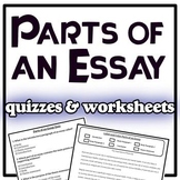 Essay Writing Parts of an Essay and Citing Evidence Quizze