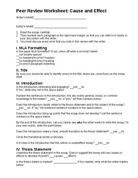 cause and effect thesis statement template