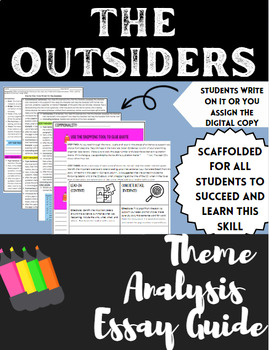 Preview of Essay Writing Planner and Guide with Graphic Organizer & Prompts -The Outsiders