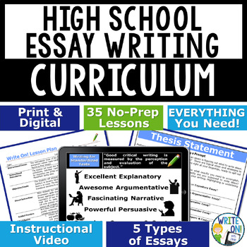 Preview of Essay Writing Full Year High School Curriculum Bundle - How to Write an Essay