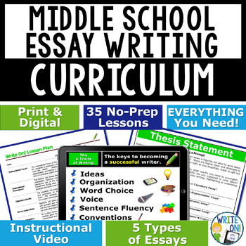 Preview of Essay Writing Full Year Middle School Curriculum Bundle - How to Write an Essay