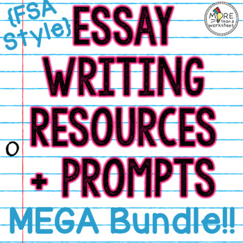 Preview of Essay Writing Resources and Prompts Megabundle (FSA Style)